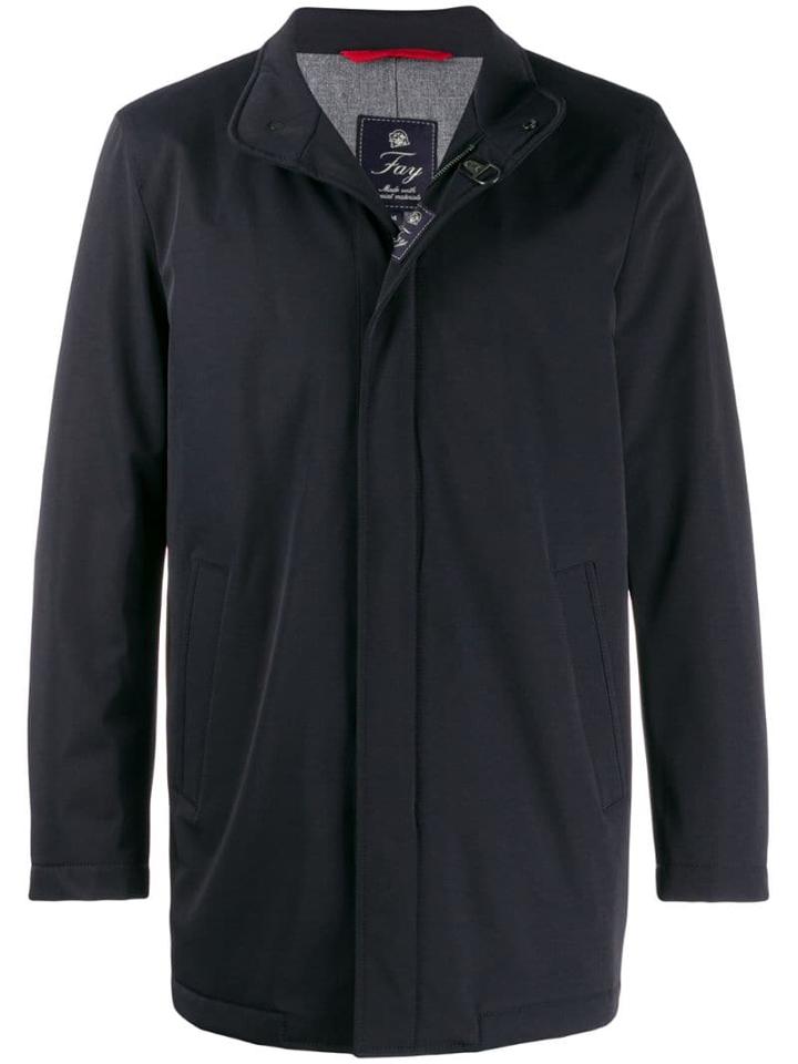 Fay Zip Front Rain Jacket - Blue