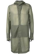 11 By Boris Bidjan Saberi - Sheer Hooded Coat - Men - Polyamide - M, Green, Polyamide