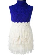Delpozo Fringed Knit Top, Women's, Size: Small, Pink/purple, Polyamide/alpaca/merino