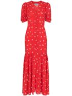 Rotate Rose Print Maxi Dress - Red