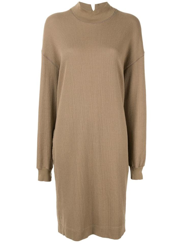 Bassike Funnel-neck Sweater Dress - Brown