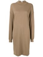 Bassike Funnel-neck Sweater Dress - Brown