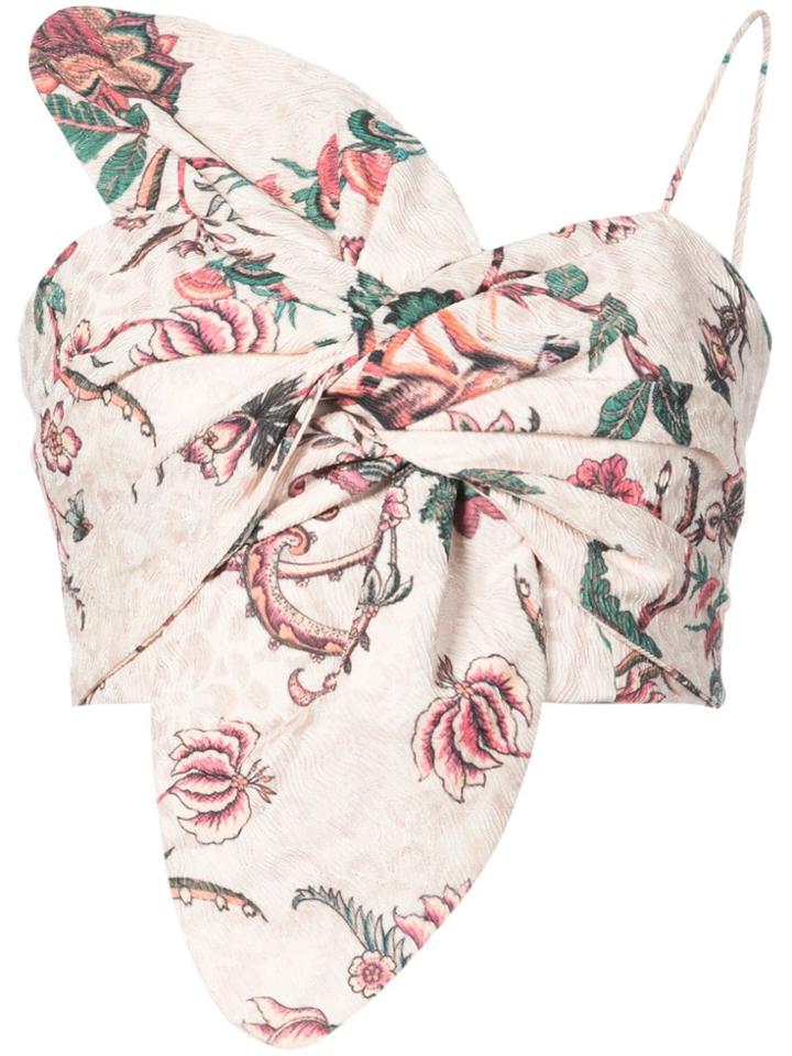Patbo Floral Print Bow Bustier - Neutrals