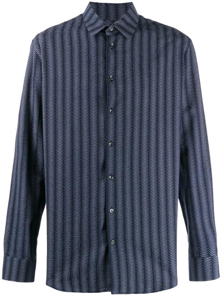 Giorgio Armani All-over Print Shirt - Blue