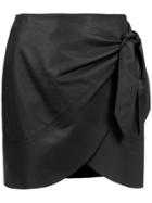 Nk Leather Skirt With A Bow Detail - Black