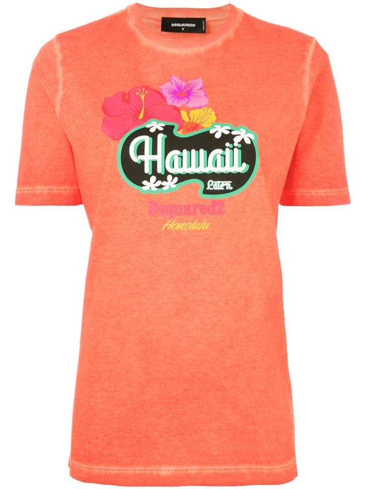 Dsquared2 Hawaii Print T-shirt - Yellow