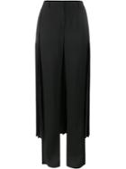 Adam Lippes Pleated Tuxedo Trousers, Women's, Size: 6, Black, Viscose/polyester/cotton/silk