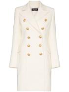 Balmain Cashmere Blend Double-breasted Coat - White