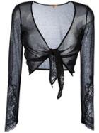 Ermanno Scervino - Cropped Cardigan - Women - Polyamide/viscose - 42, Women's, Black, Polyamide/viscose
