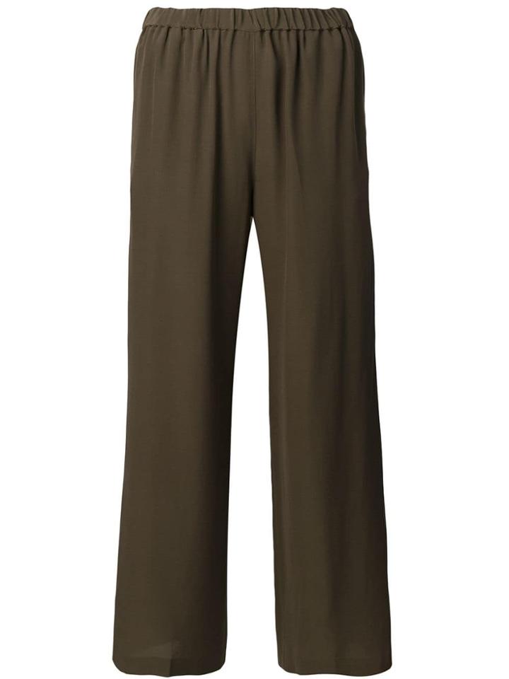 Aspesi Cropped Silk Trousers - Green