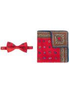 Etro Christmas Printed Bow Tie And Pocket Scarf Set - Red