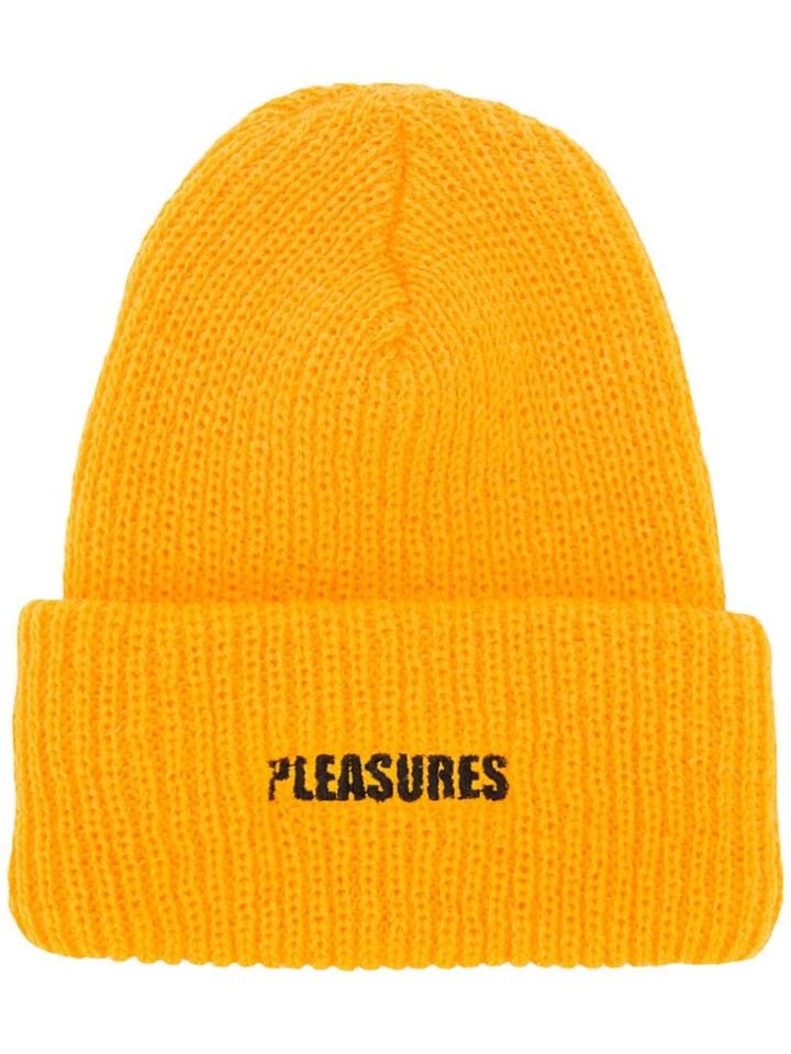 Pleasures Logo Beanie Hat - Yellow