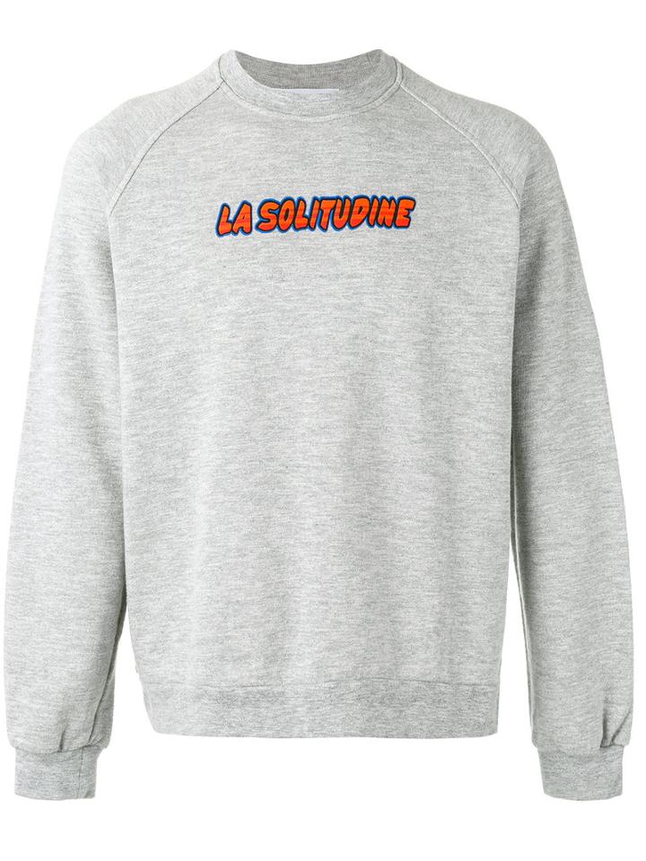 Sunnei 'la Solitudine' Print Sweatshirt, Men's, Size: Small, Grey, Cotton