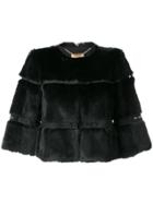 Liu Jo Layered Fur Jacket - Black