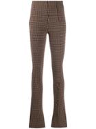 A.w.a.k.e. Mode Flared Check Trousers - Brown