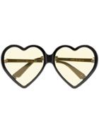Gucci Eyewear Yellow Heart-shaped Sunglasses - Black