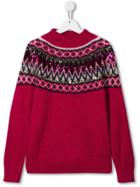 Alberta Ferretti Kids Teen Sequined Intarsia Knit Jumper - Pink