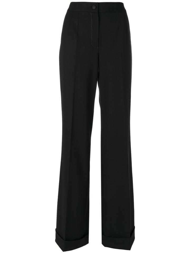 Dolce & Gabbana Flared Stitch Detail Trousers - Black