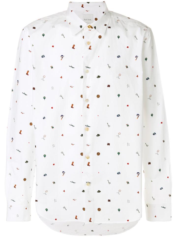 Paul Smith Mixed Motif Print Shirt - White