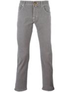 Jacob Cohen Jacquard Skinny Trousers, Men's, Size: 34, Nude/neutrals, Cotton/spandex/elastane