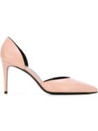 Saint Laurent Paris D Orsay Pumps, Women's, Size: 41, Pink/purple, Calf Leather/leather