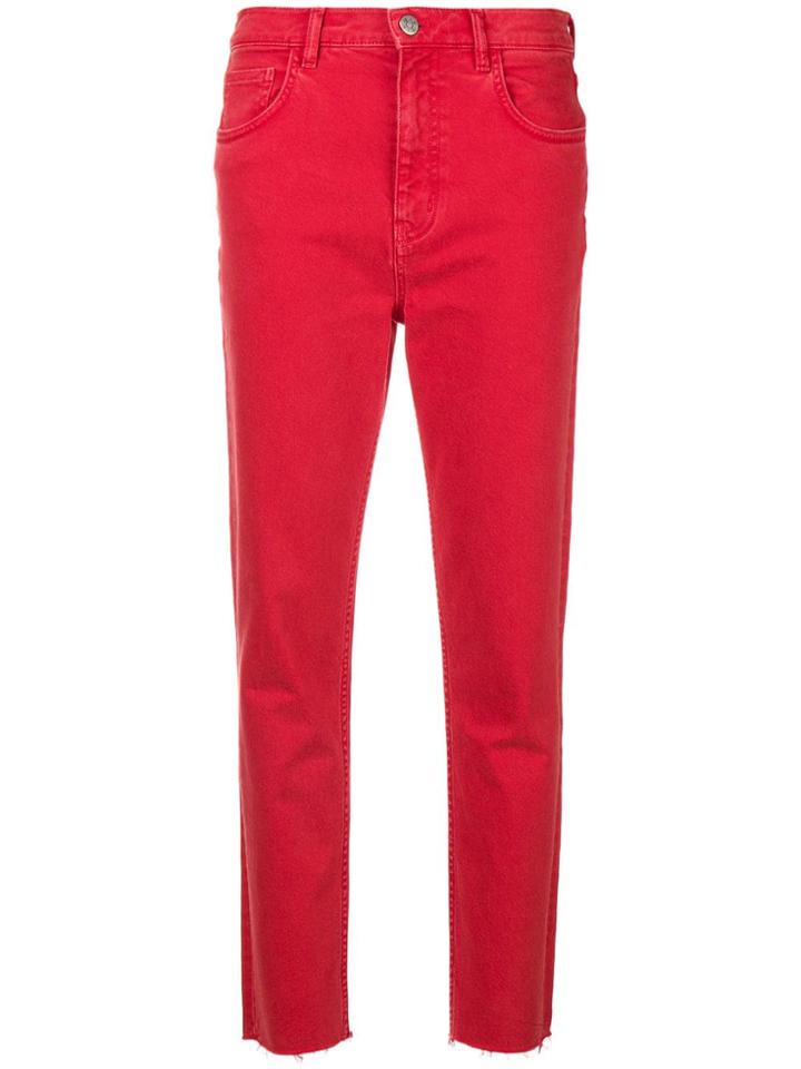 Mih Jeans Mimi Cropped Slim-fit Jeans - Red
