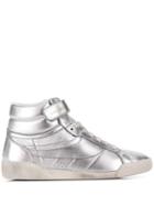 Saint Laurent Lenny Hi-top Sneakers - Silver