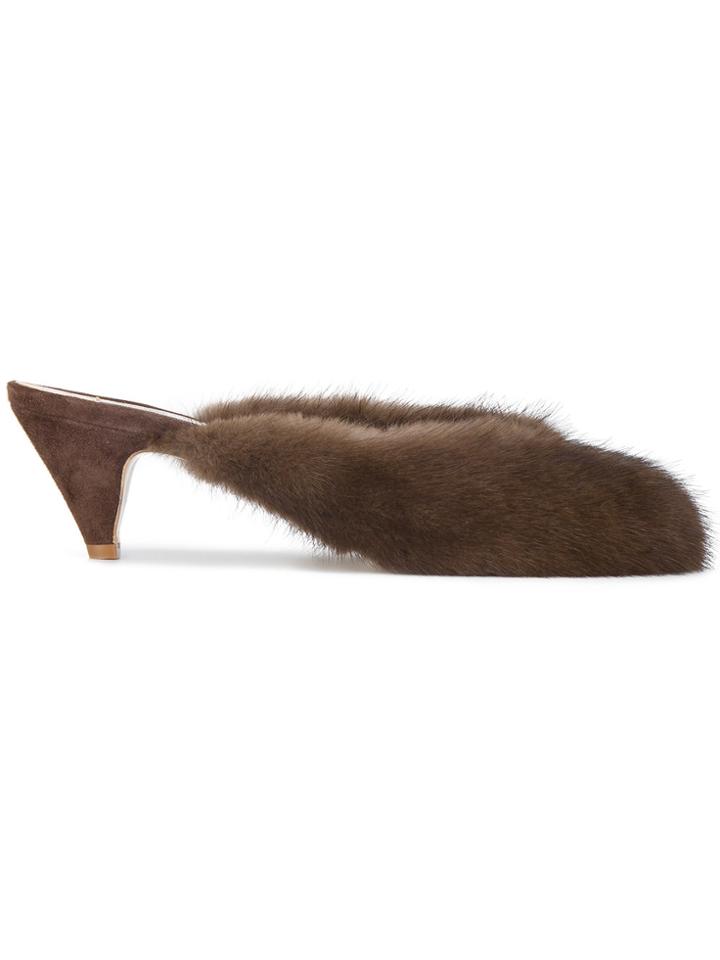 Natasha Zinko Brown Fur 60 Mules