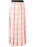 Sara Lanzi Checked Long Skirt - Pink