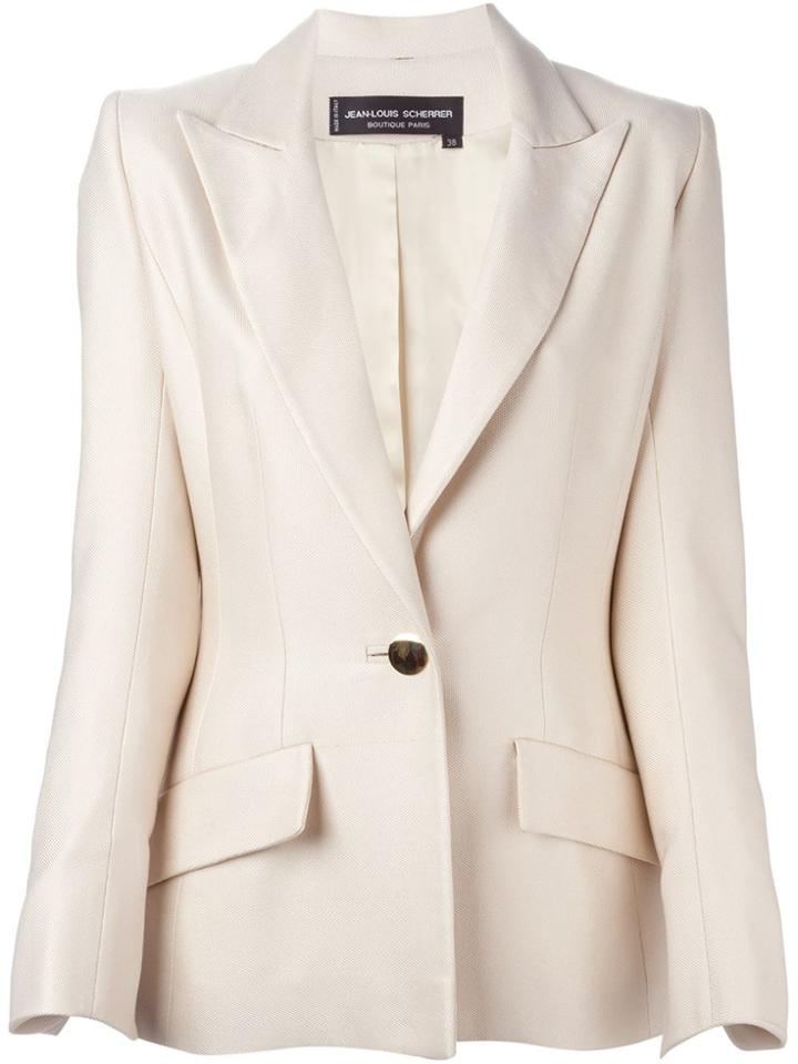 Jean Louis Scherrer Vintage Classic Single Button Blazer - Nude &