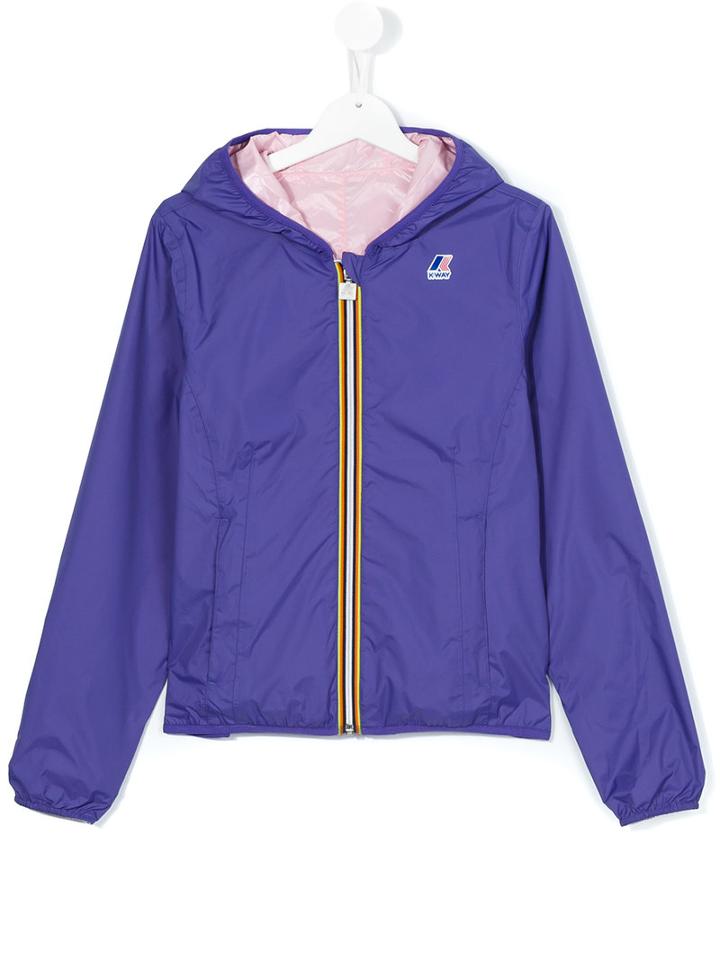 K Way Kids - Reversible Jacket - Kids - Polyimide - 14 Yrs, Pink/purple