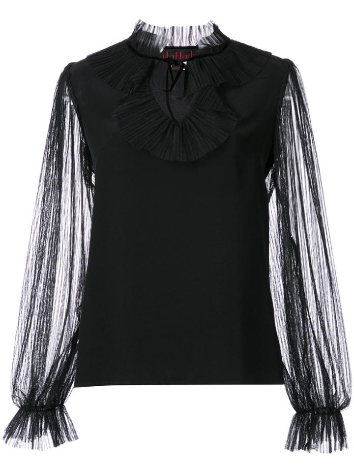 Nha Khanh Ruffle Trim Blouse - Black