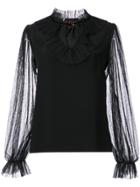 Nha Khanh Ruffle Trim Blouse - Black