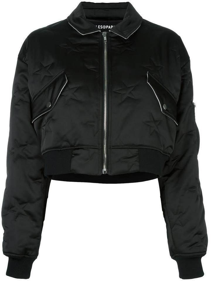 Filles A Papa - 'cory' Bomber Jacket - Women - Polyester - Ii, Women's, Black, Polyester