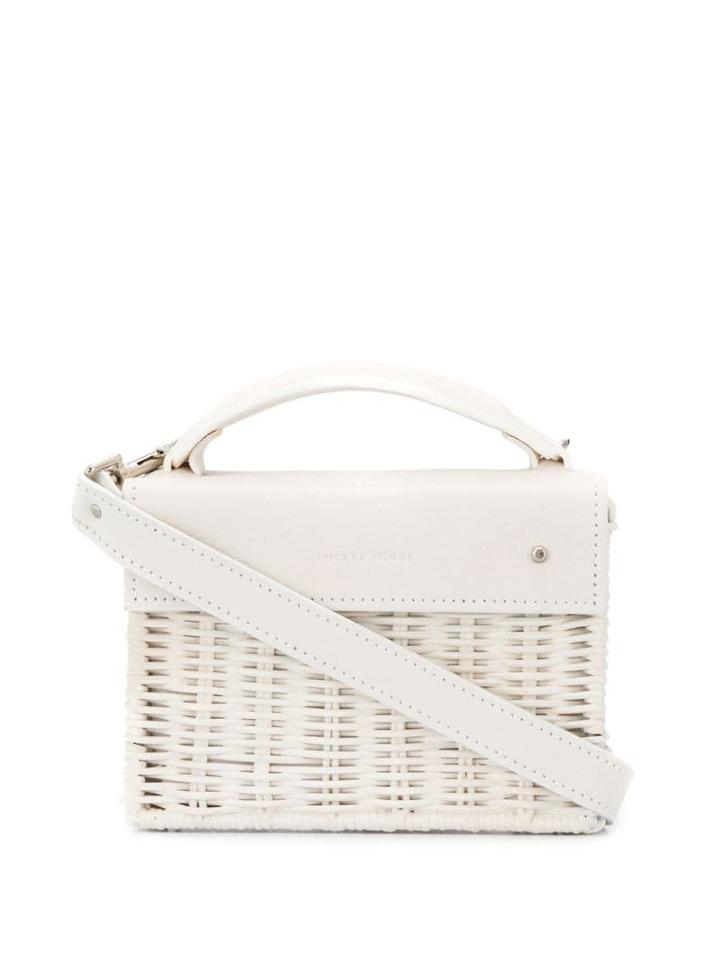 Wicker Wings Wicker Tote Bag - White