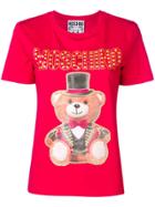 Moschino Bear Print Logo T-shirt - Red