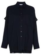 Lot78 Oversize Shirt With Eyelet Detail - Blue