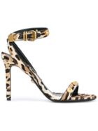 Versace Leopard Print Sandals - Brown