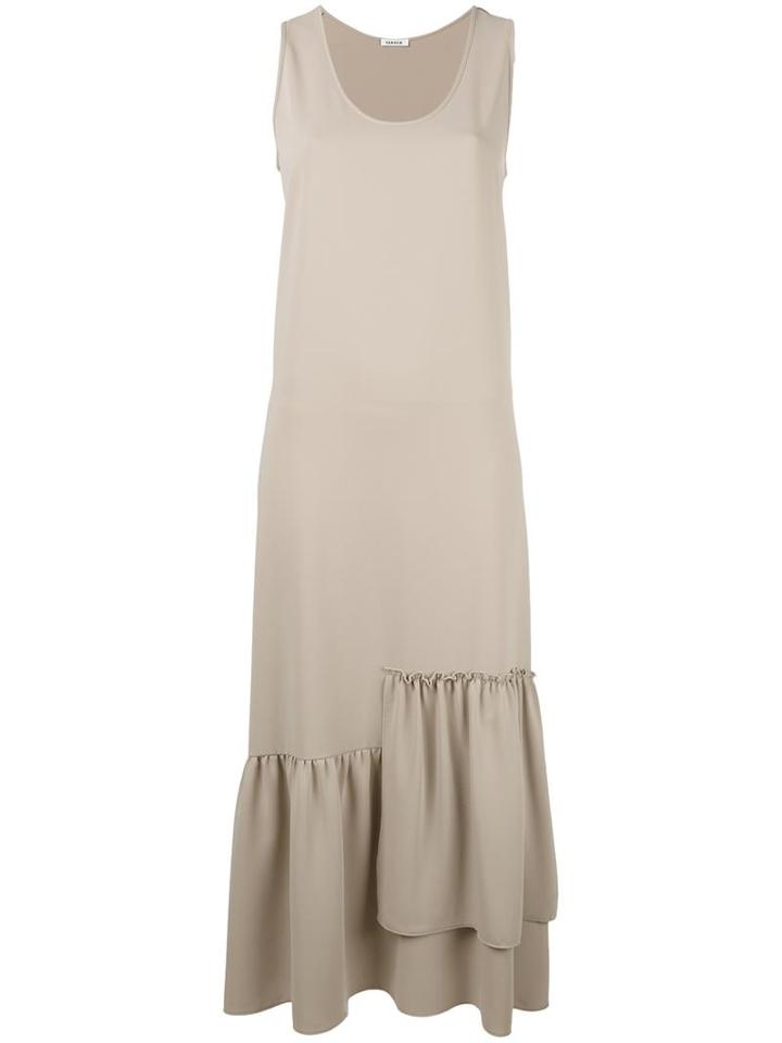 P.a.r.o.s.h. Asymmetric Draped Maxi Dress, Women's, Size: Medium, Nude/neutrals, Polyester