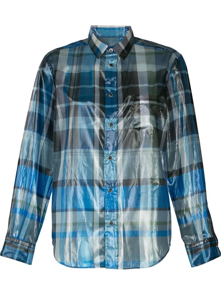 Toga Foil Plaid Shirt - Blue