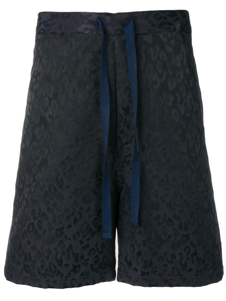 Covert Leopard Print Shorts - Blue