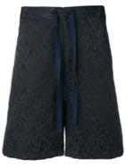 Covert Leopard Print Shorts - Blue
