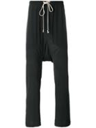 Rick Owens Drawstring Long Trousers, Men's, Size: 52, Black, Acetate/silk