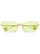 Gucci Eyewear Cat Eye Frame Sunglasses - Gold