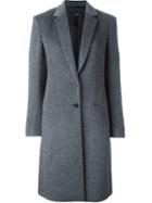 Joseph Buttoned Mid-length Coat, Women's, Size: 38, Grey, Viscose/wool/cashmere