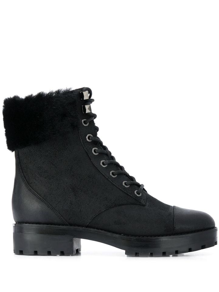 Michael Michael Kors Faux-fur Trim Boots - Black