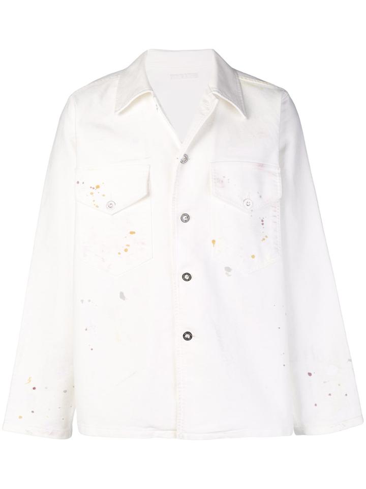 Our Legacy Desk Splatter Effect Shirt Jacket - White