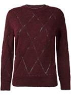 Isabel Marant Argyle Style Knit Jumper, Women's, Size: 38, Red, Acrylic/polyamide/polyester/alpaca