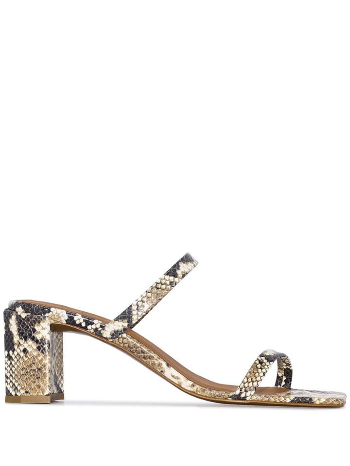 By Far Tanya 67 Snakeskin-effect Sandals - Neutrals