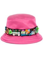 Miu Miu Embellished Bucket Hat, Women's, Pink/purple, Silk/viscose/pvc